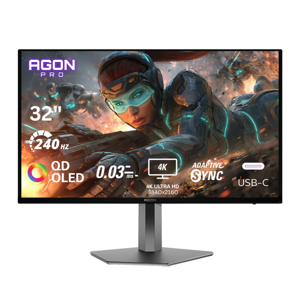 AOC AGON Pro AG326UZD 31.5" 4K QD-OLED Gaming Monitor 240Hz