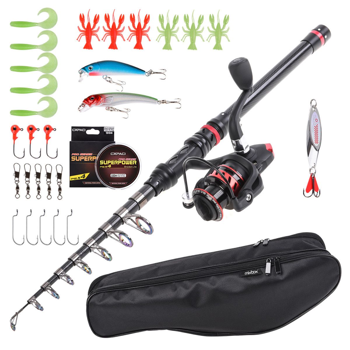 Carbon Fiber Telescopic Fishing Rod and Reel Fishing Set – 3m