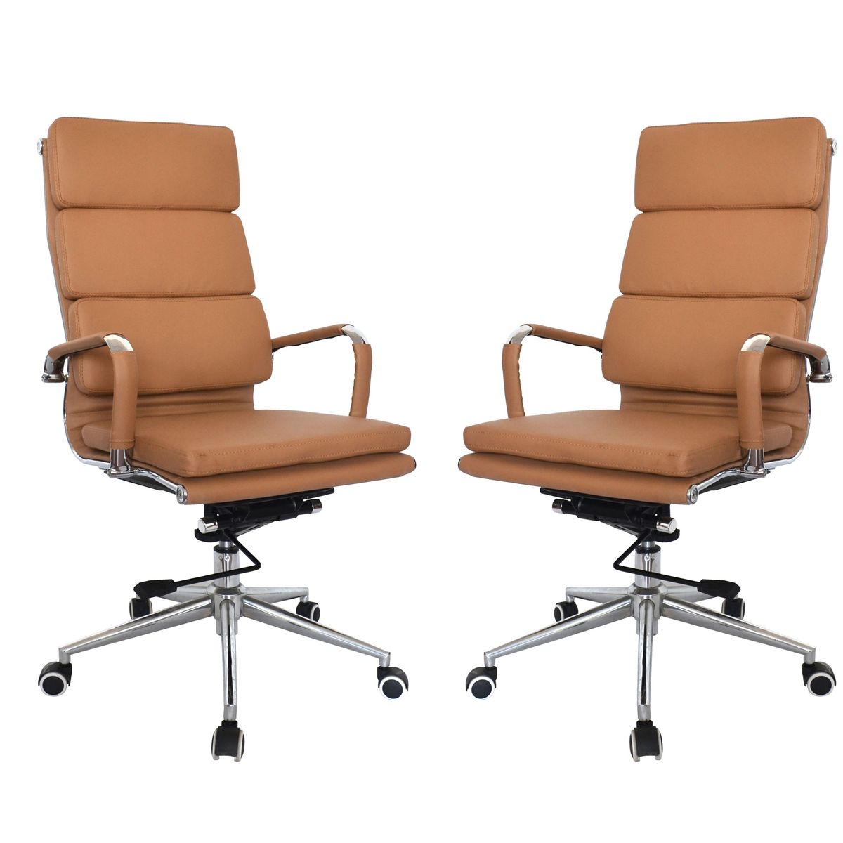 Classic PU Cushion High Back Office Chairs-Set of 2 Per Box-Camel | Buy  Online in South Africa 