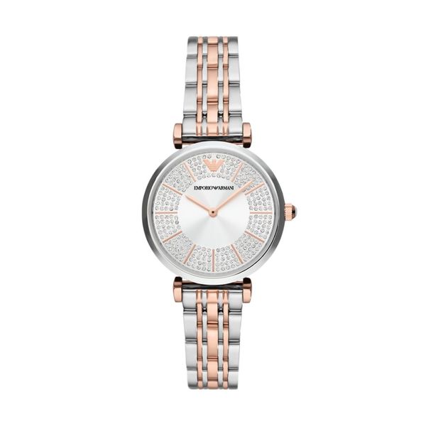 Emporio Armani Womens Silver Stainless Steel Strap Watch-AR11537