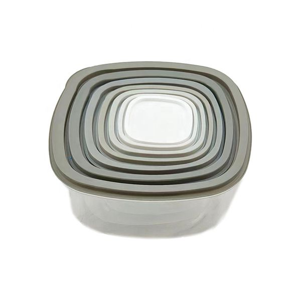 7-Piece Square Plastic Lunch Box Food Storage Containers with Lids