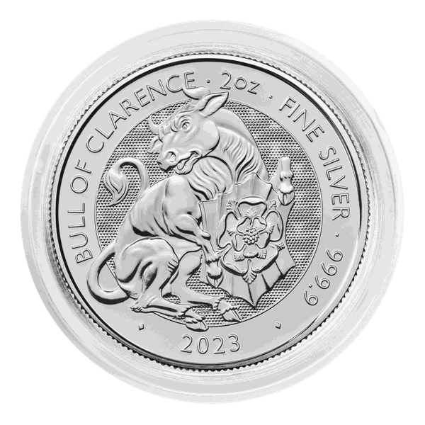 The Royal Tudor Beasts The Bull of Clarence 2023 2oz Pure Fine Silver Coin