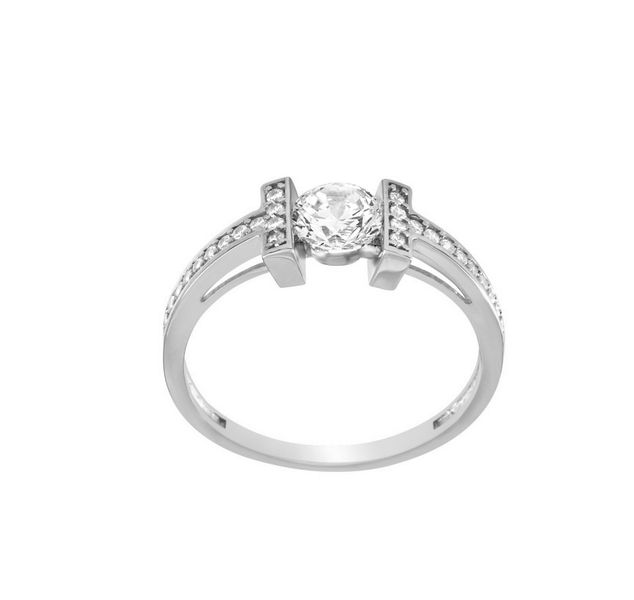 Art Jewellers 9ct White Gold Fancy Tension Set C.Z Cut Solitaire Ring