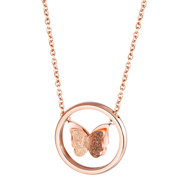 Circle Butterfly Female Necklace