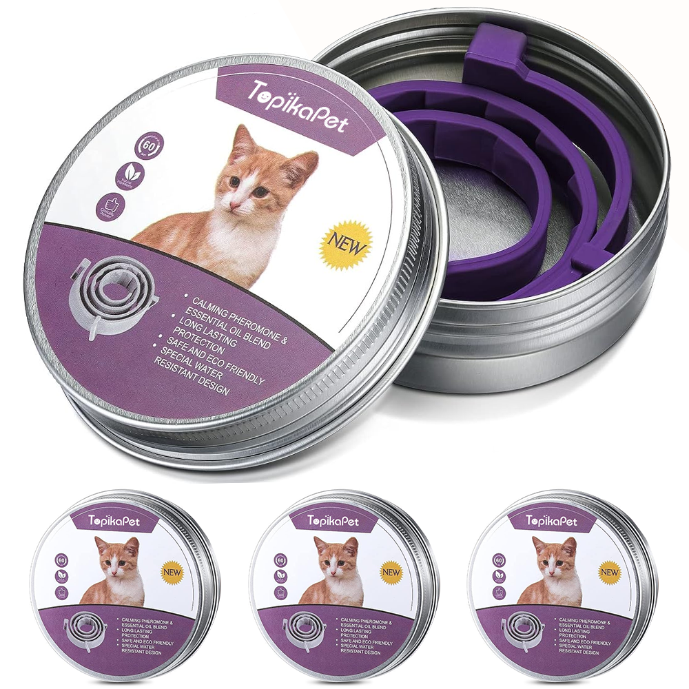 Topika Cat Calming Collar, Pet Feliway Collar for Cats Anxiety Relief ... - Cat Anxiety Weighted Collar