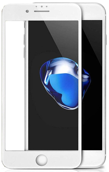 9D Tempered Glass 9H Screen Protector - iPhone 6/6s Plus - White
