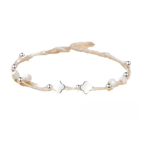 Four-Leaf Clover Light Luxury Adjustable Anklet &amp; Bracelet
