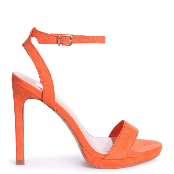 Linzi Ladies HIGHER LOVE Suede Barely There Stiletto Sandal - Orange