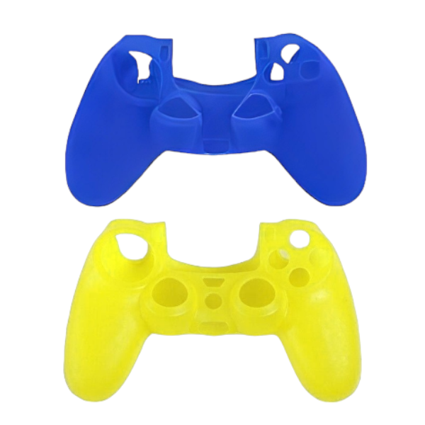 Replacement Silicone Casing for PS4 - 2 Pack - Blue &amp; Yellow