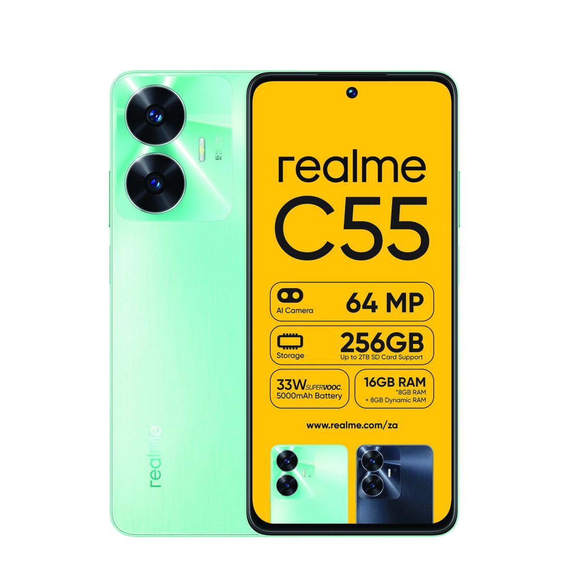 realme C55 Dual SIM 8GB+256GB | 64MP AI Camera | 5000mAh Battery | 6.72  90Hz FHD+ Display | 33W Supervooc Charge | for GSM Carriers only, NOT for