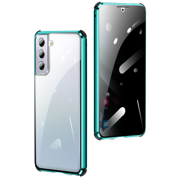 Metal &amp; Glass Full Body Phone Case Compatible with Galaxy S21 Ultra 5G