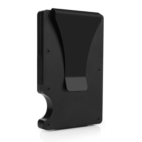Slim Metal Minimalist Wallet with Money Clip and Credit Card RFID blocking