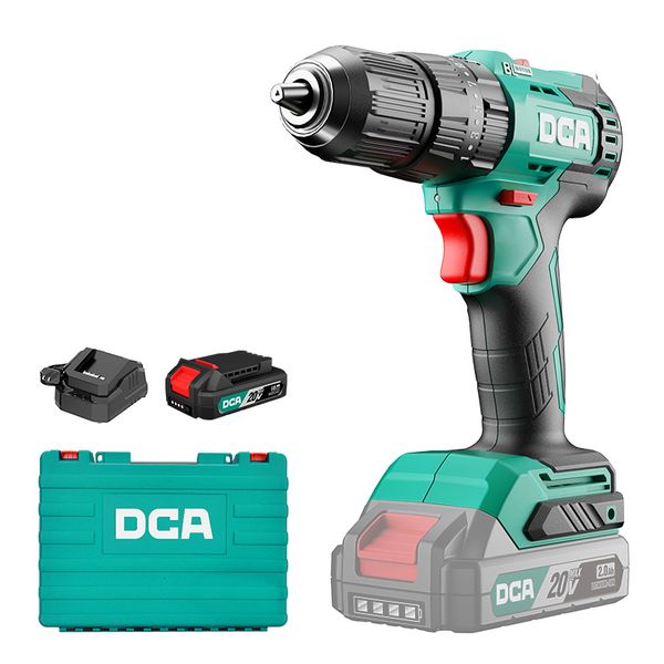 DCA 20V 13mm 50nm Industrial Hammer Drill Kit With 2.0Ahx1 &amp; Charger