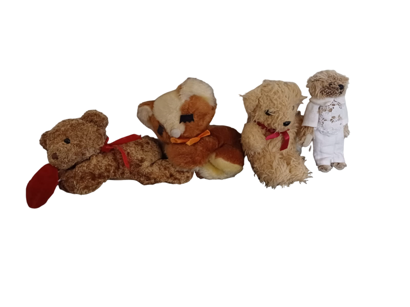 4 Pack of Brown Soft Toy Animal Teddy Bear Pack