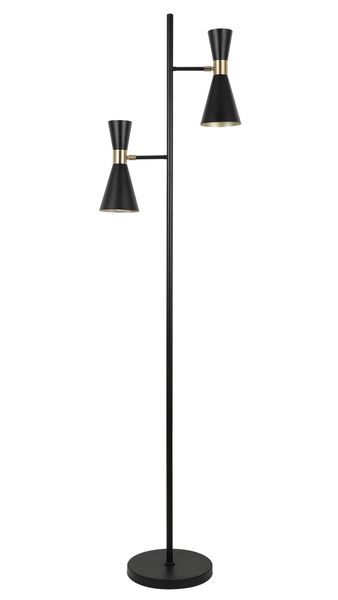 Bright Star Lighting SL427 Matt Black &amp; Gold Dual-Head Floor Lamp