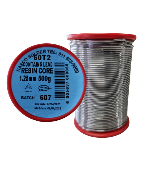 NASCO Resin-Core Solder Wire (60T2, 1.25 mm, 500 g)