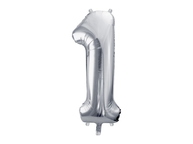 Foil Balloon Number "1" - 86cm - Silver