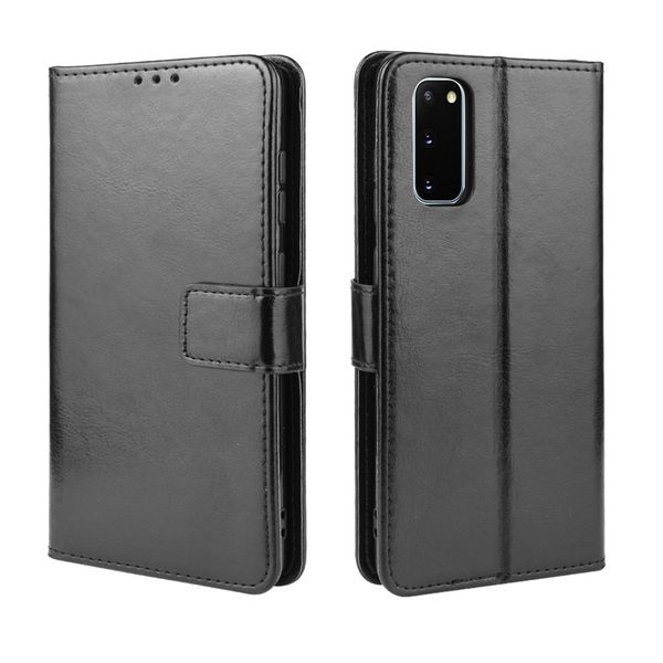 Crazy Horse Pattern Leather Cover Compatible for Samsung Galaxy S20 Ultra