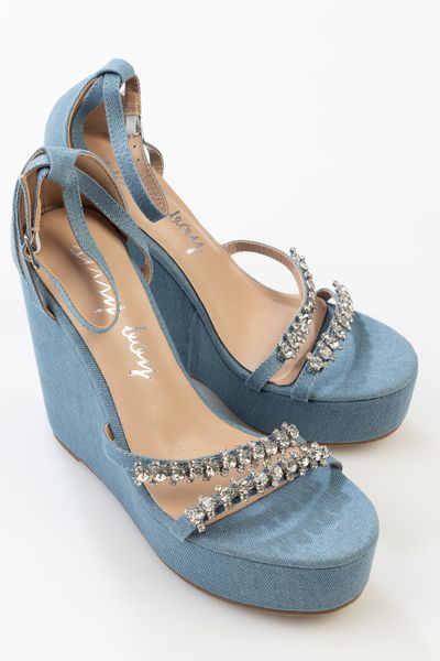 Sissy Boy: Wedge of Life Covered With Rhinestone Vamp Detaill