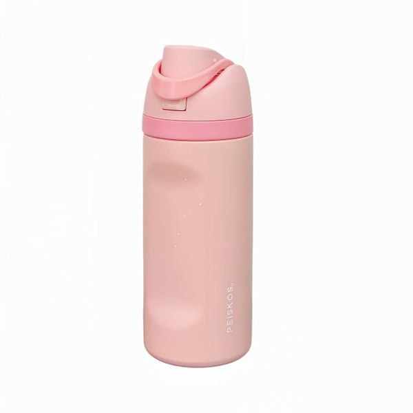 PEISKOS 480ml Insulated Flask Cup with Straw Leakproof Lid &amp; Carry Handle