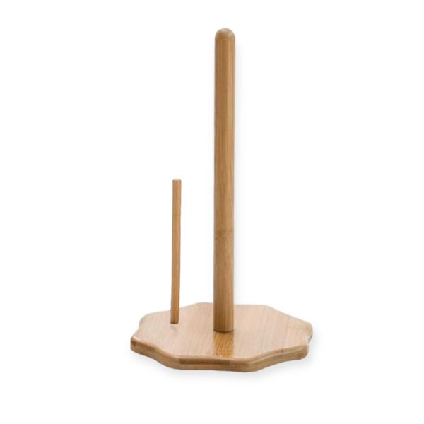 Vintage Bamboo Kitchen Towel Holder Countertop Paper Towel Holder