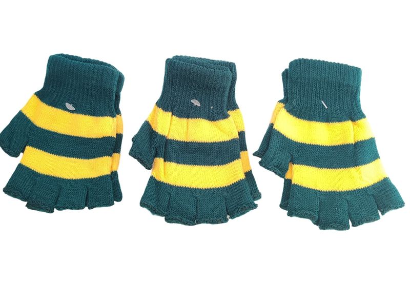 Fingerless Gloves Green &amp; Gold S.A Supporters Colours - Set of 3 - Umlozi