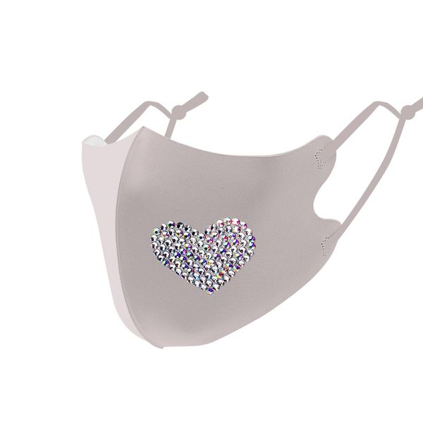 Sophie Moda-Ice Cooling Microfiber Shiny Rhinestone 3D Mask - Heart