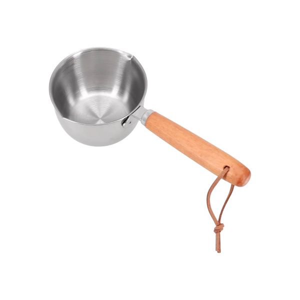 300ml Stainless Steel Saucepan with Wooden Handle - Silver