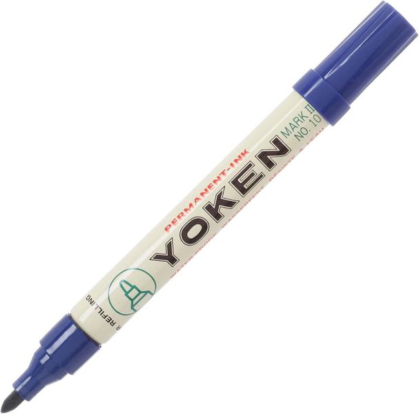 Yoken No 10 Blue Permanent Marker Fine X4 image