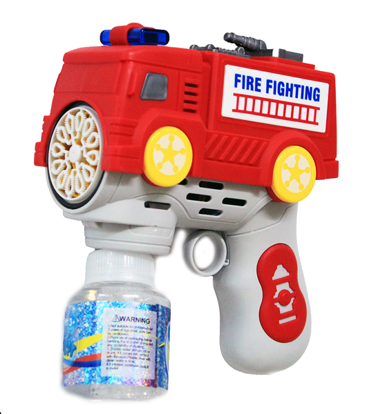 12 Holes Fire Truck Bubble Gun - Red and Grey