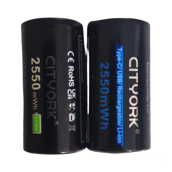 CITYYORK CR123A Type C Rechargable-2 Pack
