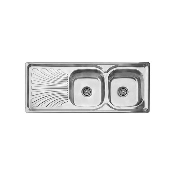 Cam Africa Stainless Steel Drop-In Double Bowl Sink 1200 x 500mm DC1250L/DE