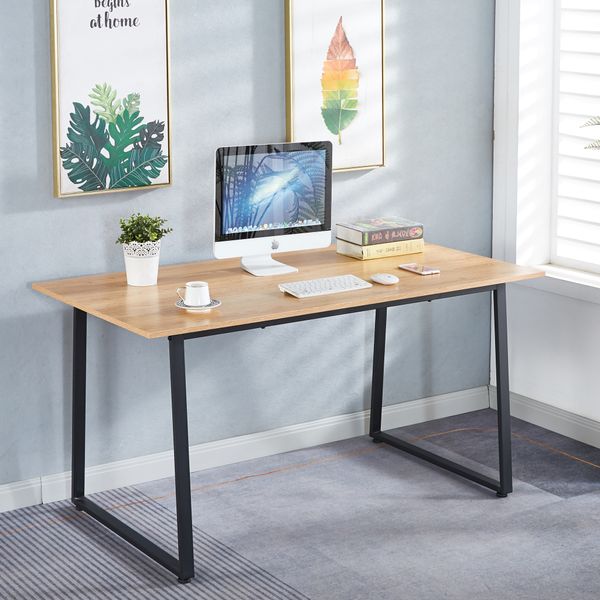 Large Dining Table Wood Rectangular Kitchen Table Computer Workstation