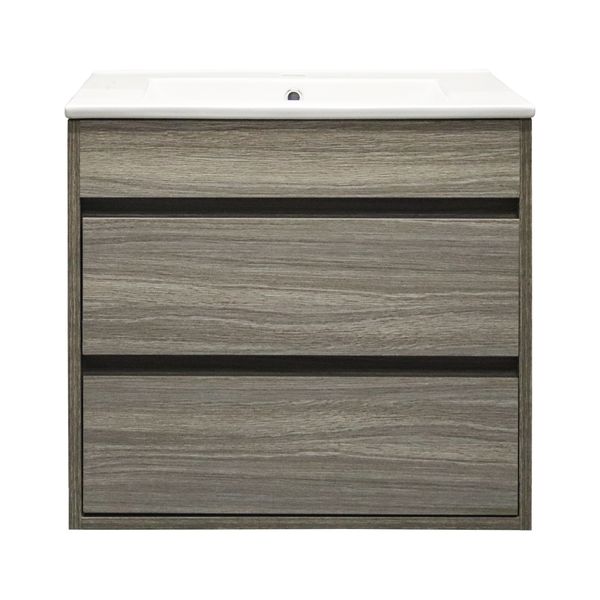 Denver Deluxe Vanity Wall Mount 2 Drawer Cascade Melamine Assembled