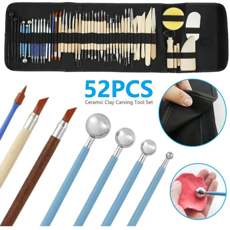 Clay Tools 52PCS Pottery Tools Clay Sculpting Tools for Kids Polymer Clay  Tools Kit Ceramic Tools for DIY Handcraft Modeling Clay Carving Tools Set