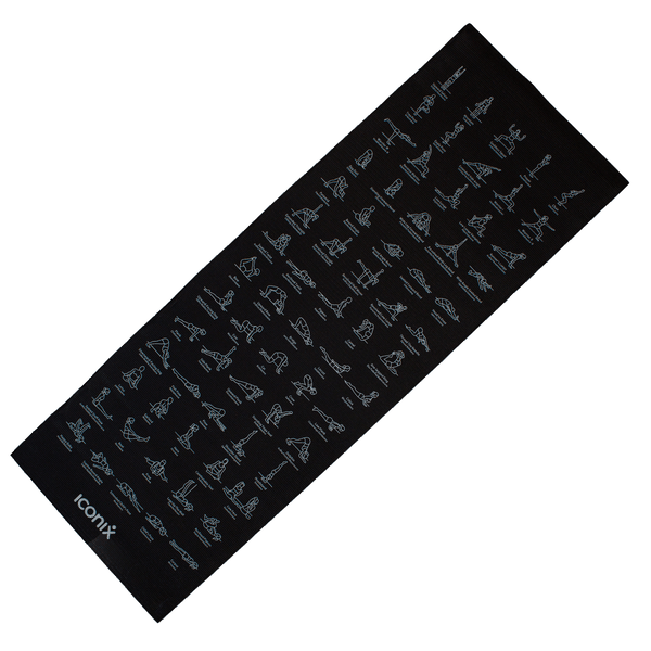 Iconix 70-Position Instruction PVC Yoga Mat - Black