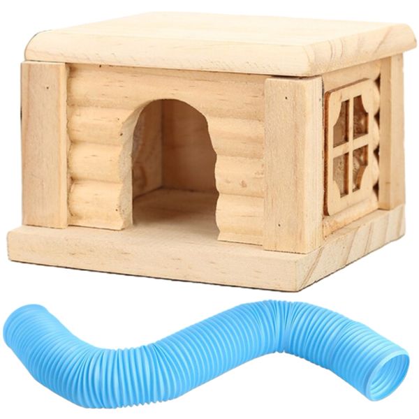 Pet Hamster Small Animal Cozy Sleeping House With Extendable Tunnel