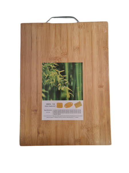 Bamboo Wooden Cutting Board with Metal Handle - Medium