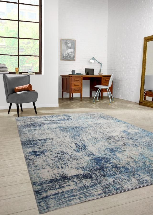 Rug Warehouse India Painted Abstract Rug Blue Buy Online in South