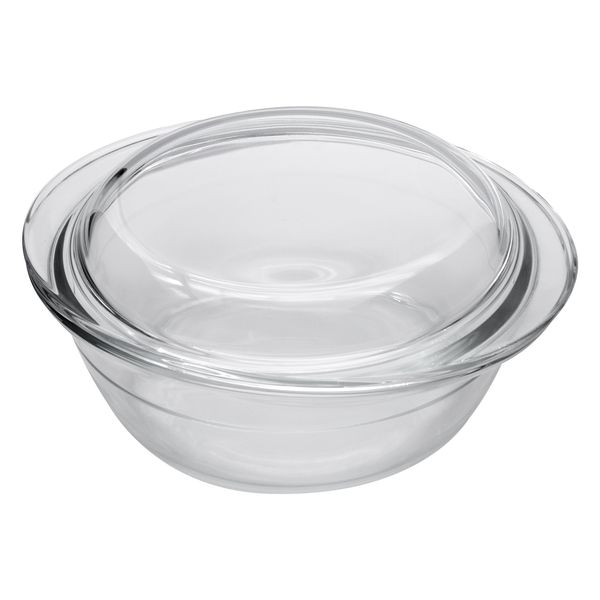 Consol Cordoba Round Glass Casserole with Lid, 2.1 L