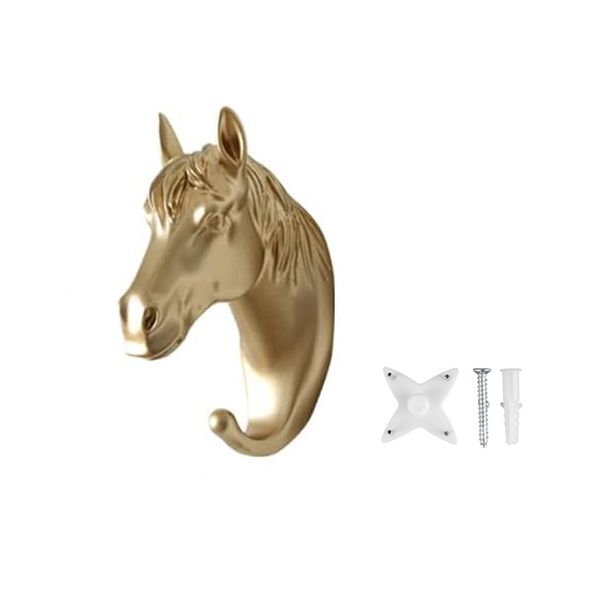 Horse Head Single Wall Hanger Animal Shaped Coat Hat Hook for Home Decor