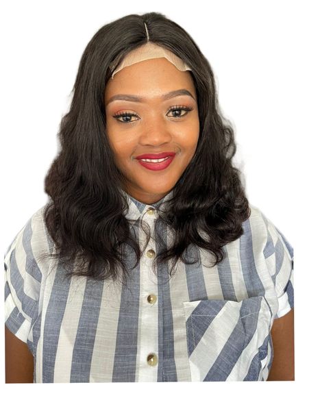 Brazilian 14 inch Body Wave Middle-Part Wig
