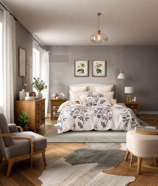 Off White Polyester Asian All tc Duvet Cover 6piece
