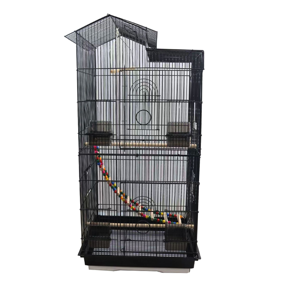 Large Portable Bird Cage with Ladder Parrot Cage Easy Clean Tray Food ...