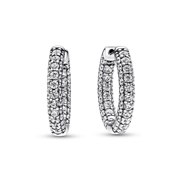 Pandora Timeless Pav Single-row Hoop Earrings