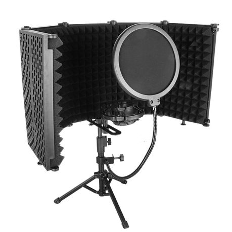 5-Panel Mic Isolation Shield - Studio Recording Noise Reduction Image