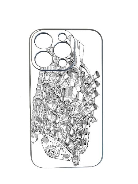 Detailed Engine Diagram Silicone Phone Case - Comaptible With Samsung