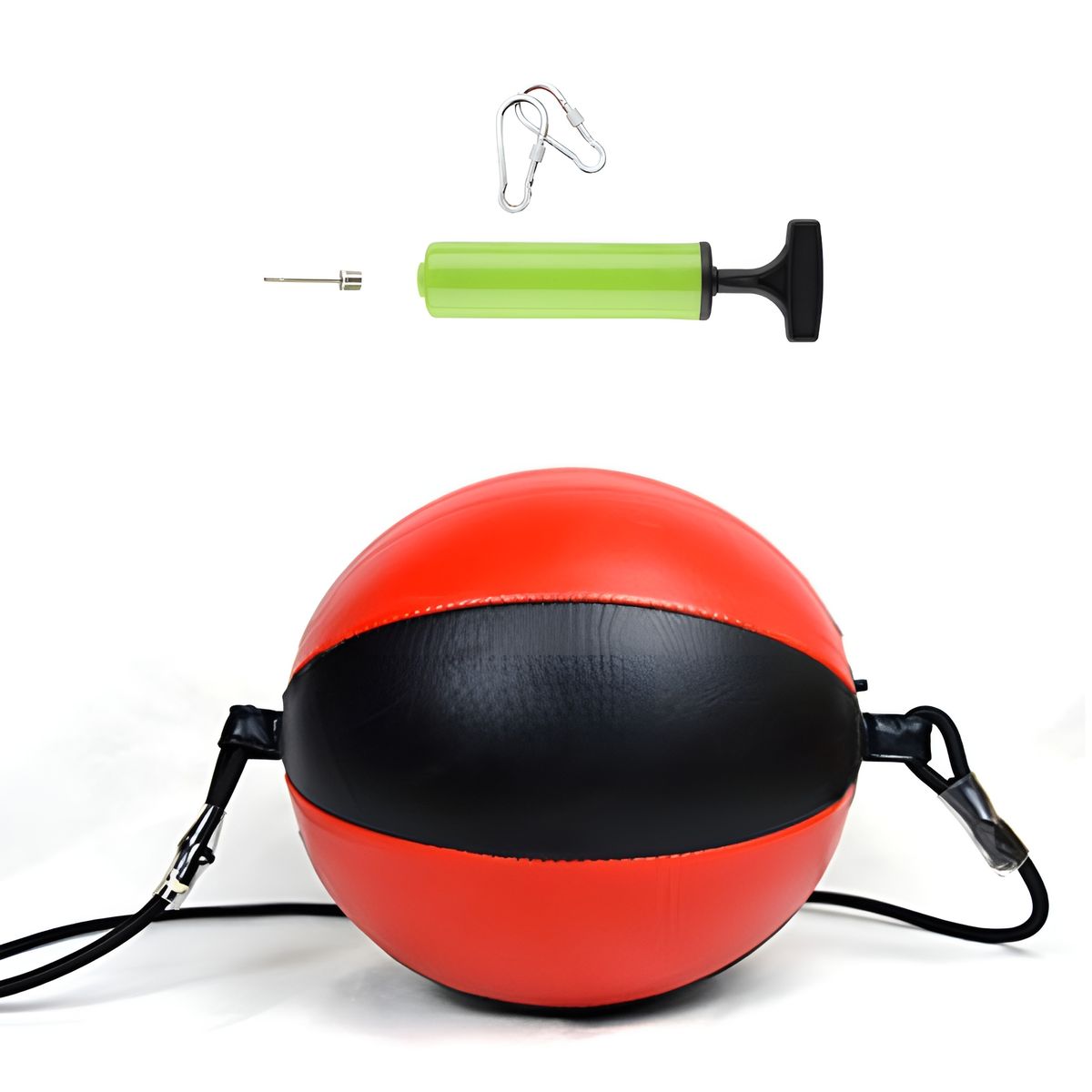 18cm PU Double End Reflex Punching Ball with Mounting Rings - Red
