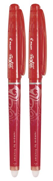 Pilot Frixion Point 0.5mm Erasable Pen Pack of 2 - Red