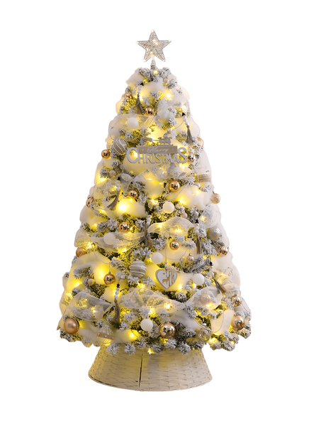 1.8m Flocked Christmas Tree Set, Snowy Series (Tree Skirt Not Included)